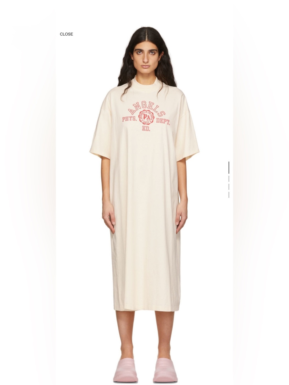 Palm Angels Beige Cotton Midi Dress